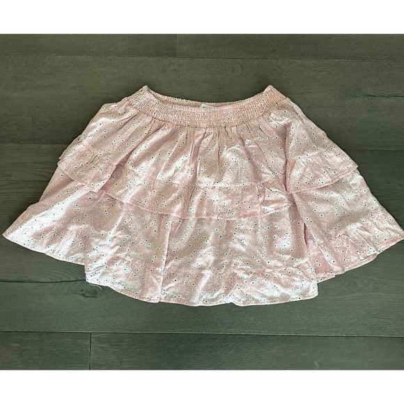Princess Polly Mini Skirt Crop Top Matching Set Women 8 Pink White Floral Ruffle - Picture 7 of 12